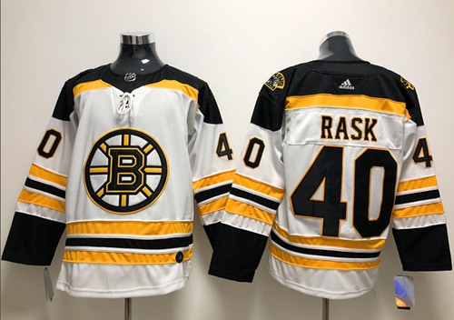 Adidas Men Boston Bruins #40 Tuukka Rask White Road Authentic Stitched NHL Jersey